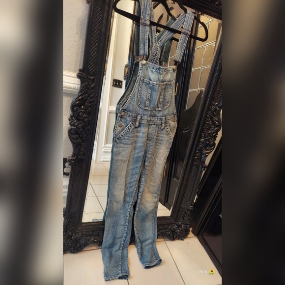 Silver Jeans Co. Vintage Denim Bib Overalls Women's XS - Picture 1 of 8